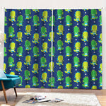 Cute Dino T-Rex Pattern Print Pencil Pleat Curtains