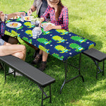 Cute Dino T-Rex Pattern Print Picnic Table Cover