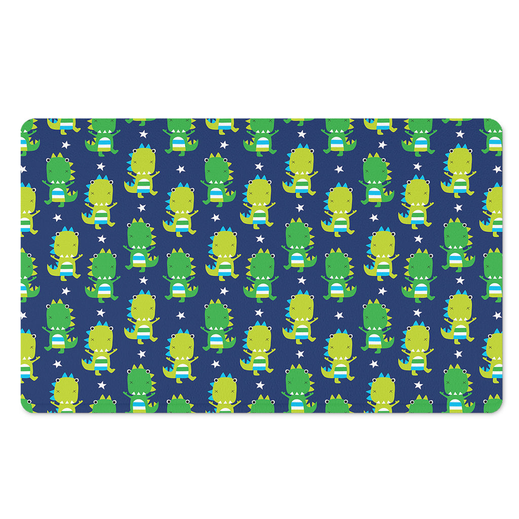 Cute Dino T-Rex Pattern Print Polyester Doormat