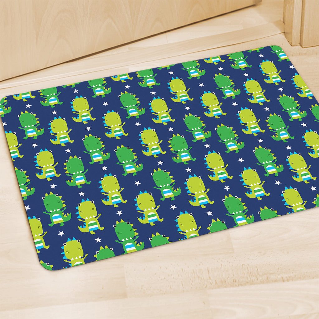 Cute Dino T-Rex Pattern Print Polyester Doormat