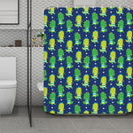 Cute Dino T-Rex Pattern Print Polyester Shower Curtain
