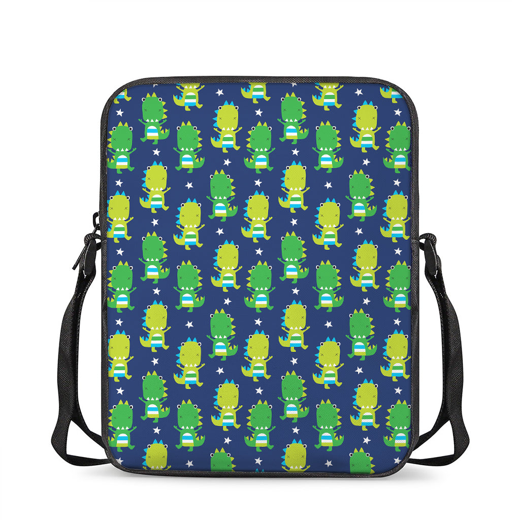 Cute Dino T-Rex Pattern Print Rectangular Crossbody Bag