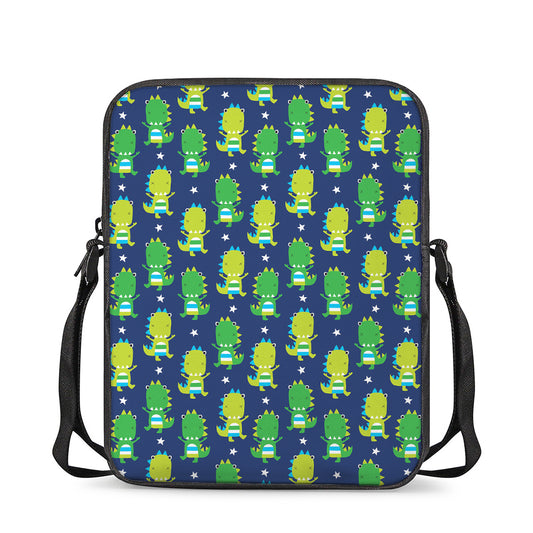 Cute Dino T-Rex Pattern Print Rectangular Crossbody Bag