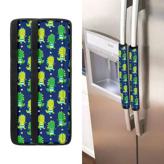 Cute Dino T-Rex Pattern Print Refrigerator Handle Covers