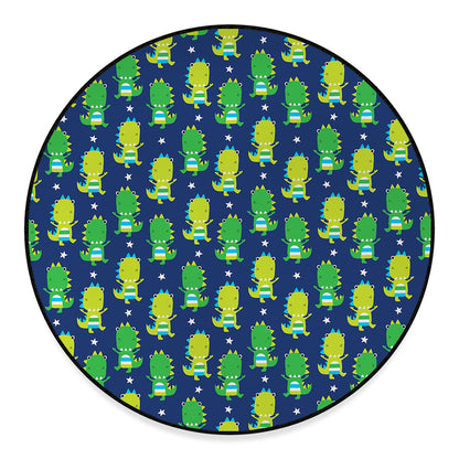 Cute Dino T-Rex Pattern Print Round Floor Mat