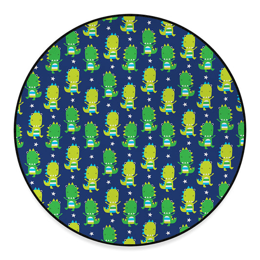 Cute Dino T-Rex Pattern Print Round Floor Mat