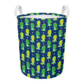 Cute Dino T-Rex Pattern Print Round Laundry Basket