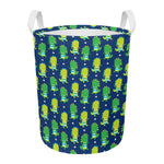Cute Dino T-Rex Pattern Print Round Laundry Basket