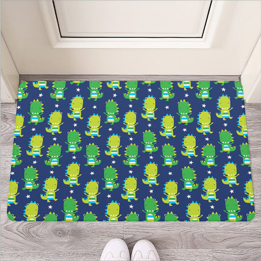 Cute Dino T-Rex Pattern Print Rubber Doormat