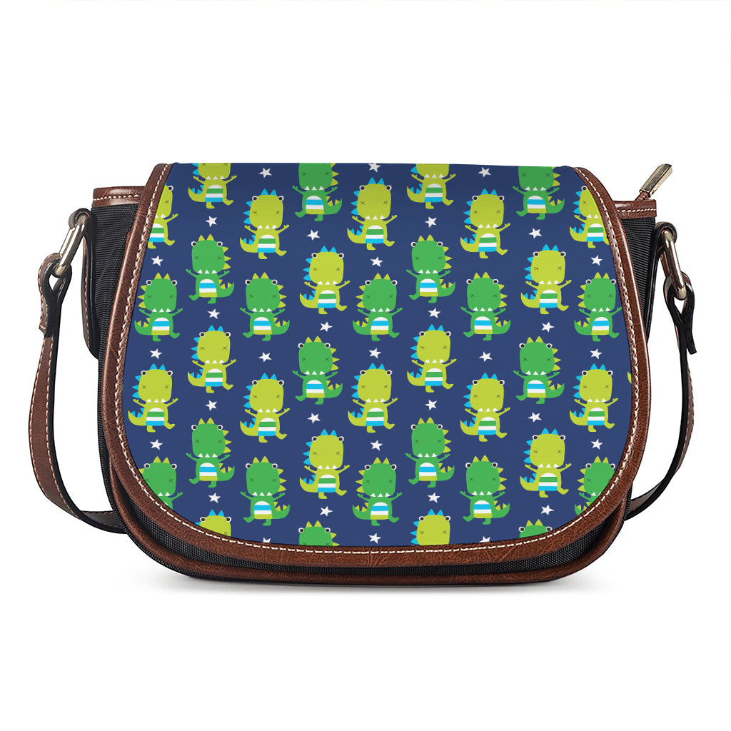 Cute Dino T-Rex Pattern Print Saddle Bag