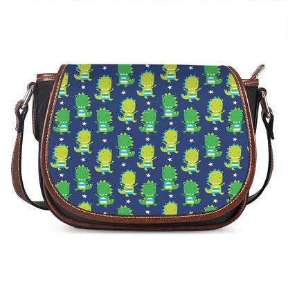 Cute Dino T-Rex Pattern Print Saddle Bag