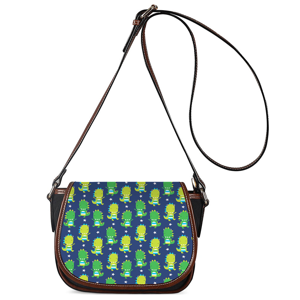 Cute Dino T-Rex Pattern Print Saddle Bag