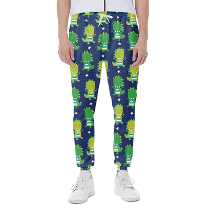 Cute Dino T-Rex Pattern Print Scuba Joggers