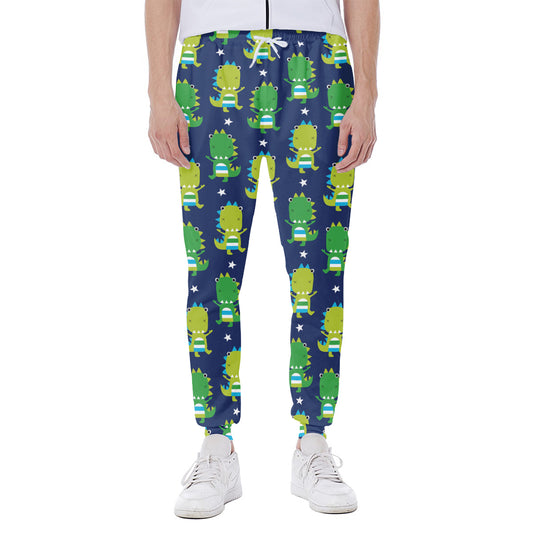 Cute Dino T-Rex Pattern Print Scuba Joggers