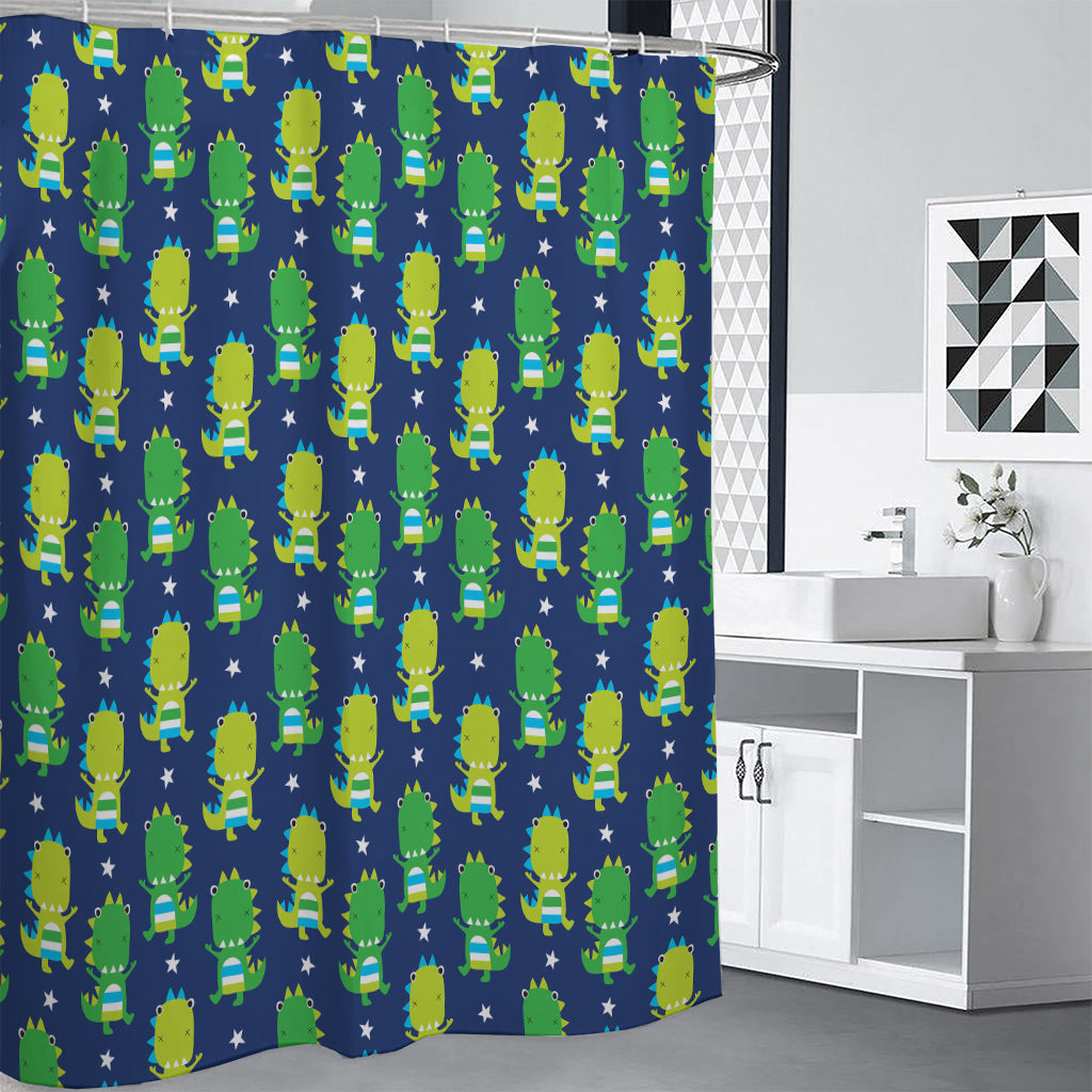 Cute Dino T-Rex Pattern Print Shower Curtain