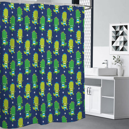 Cute Dino T-Rex Pattern Print Shower Curtain