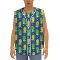 Cute Dino T-Rex Pattern Print Sleeveless Baseball Jersey