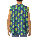 Cute Dino T-Rex Pattern Print Sleeveless Baseball Jersey