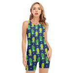 Cute Dino T-Rex Pattern Print Sleeveless One Piece Swimsuit