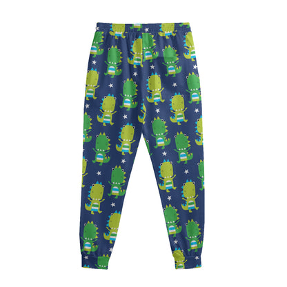 Cute Dino T-Rex Pattern Print Sweatpants