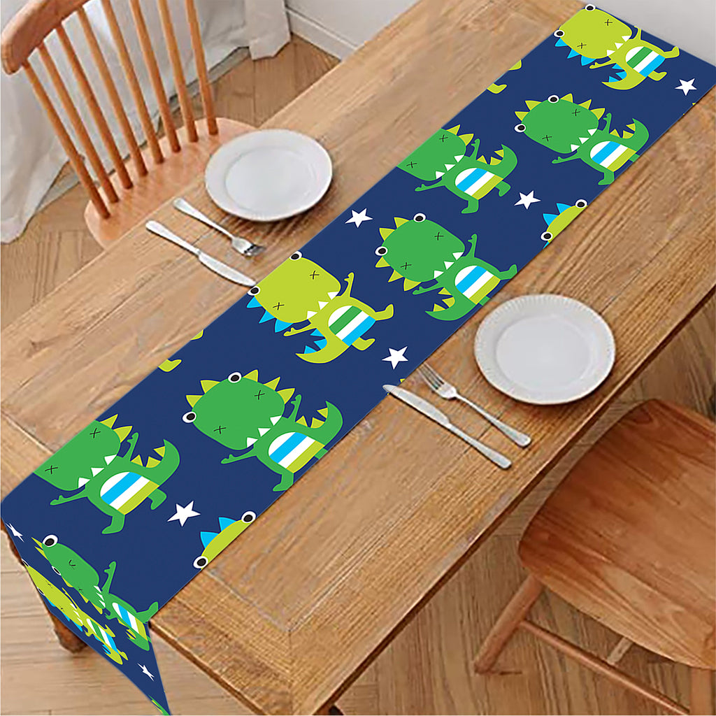 Cute Dino T-Rex Pattern Print Table Runner