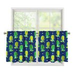Cute Dino T-Rex Pattern Print Tier Curtains