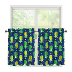 Cute Dino T-Rex Pattern Print Tier Curtains