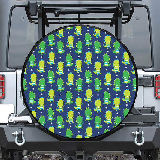 Cute Dino T-Rex Pattern Print Tire Cover