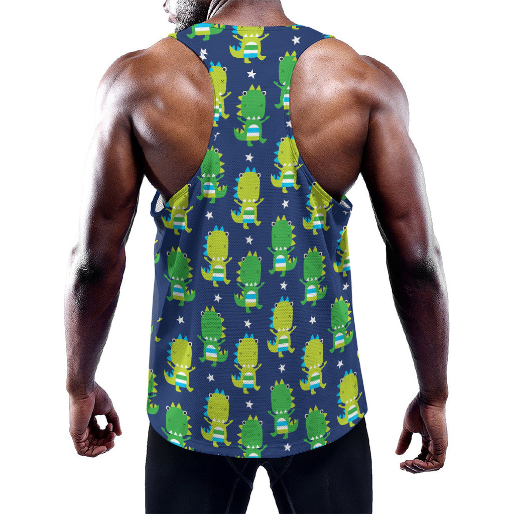 Cute Dino T-Rex Pattern Print Training Tank Top