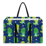 Cute Dino T-Rex Pattern Print Utility Tote Bag