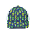 Cute Dino T-Rex Pattern Print White Mesh Trucker Hat