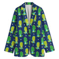 Cute Dino T-Rex Pattern Print Women's Cotton Blazer