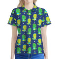 Cute Dino T-Rex Pattern Print Women's Polo Shirt