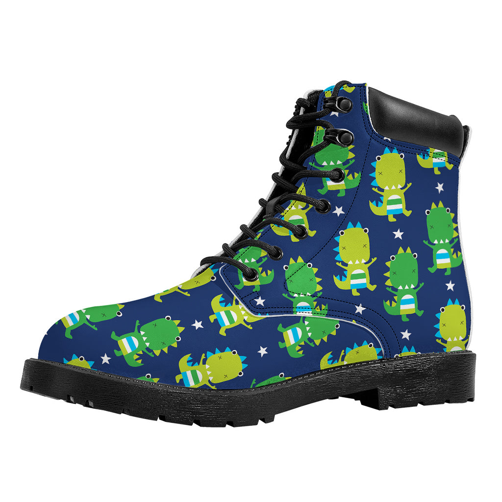 Cute Dino T-Rex Pattern Print Work Boots
