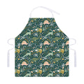 Cute Dino Tropical Leaves Pattern Print Adjustable Apron