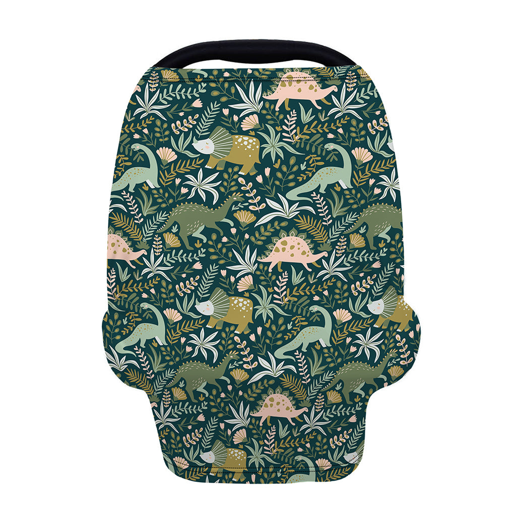 Cute Dino Tropical Leaves Pattern Print Baby Seat Cover