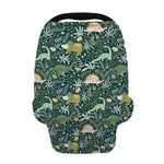 Cute Dino Tropical Leaves Pattern Print Baby Seat Cover