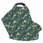 Cute Dino Tropical Leaves Pattern Print Baby Seat Cover