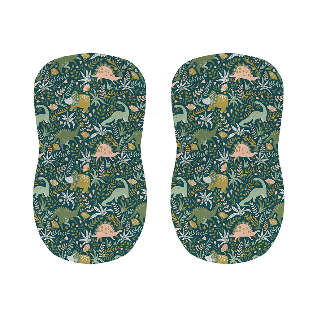 Cute Dino Tropical Leaves Pattern Print Bar Stool Covers