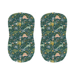 Cute Dino Tropical Leaves Pattern Print Bar Stool Covers