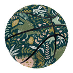 Cute Dino Tropical Leaves Pattern Print Basketball