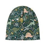 Cute Dino Tropical Leaves Pattern Print Beanie