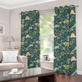Cute Dino Tropical Leaves Pattern Print Dimout Grommet Curtains