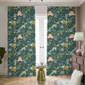 Cute Dino Tropical Leaves Pattern Print Dimout Pencil Pleat Curtains