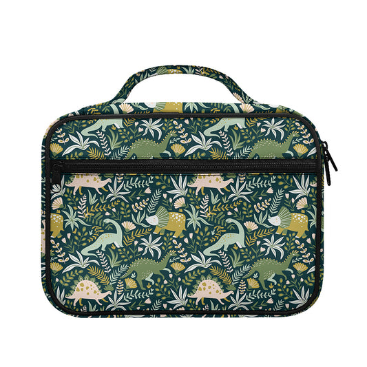 Cute Dino Tropical Leaves Pattern Print Briefcase Bible Bag