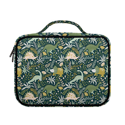 Cute Dino Tropical Leaves Pattern Print Briefcase Bible Bag