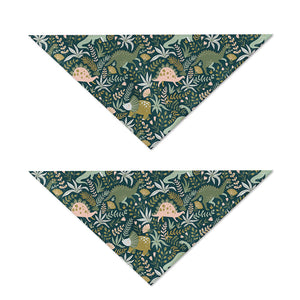 Cute Dino Tropical Leaves Pattern Print Dog Bandana