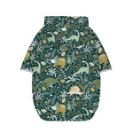 Cute Dino Tropical Leaves Pattern Print Dog Zip Up Hoodie