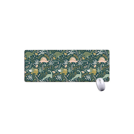 Cute Dino Tropical Leaves Pattern Print Extended Mouse Pad