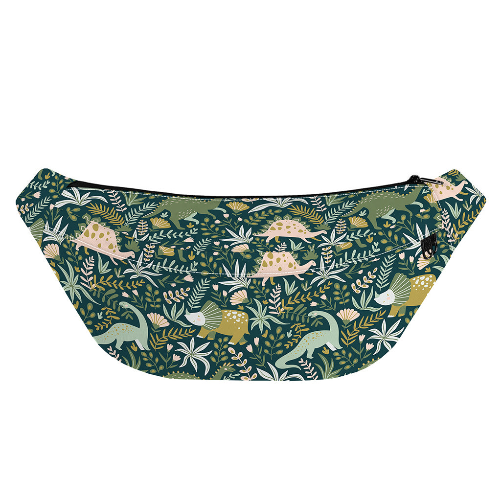 Cute Dino Tropical Leaves Pattern Print Fanny Pack